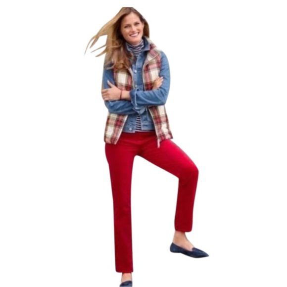 Talbots Denim - Talbots Flawless High-Rise Denim Jegging Ankle Straight CLASSIC RED 16
